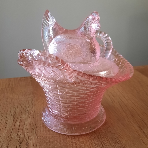 Vintage Other Pink Depression Glass Hen On Nest Poshmark